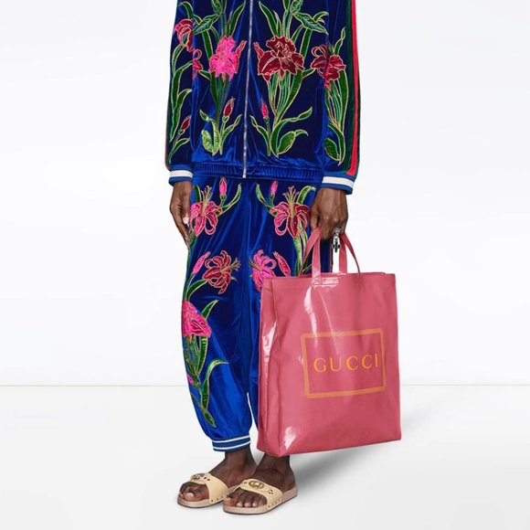 Gucci Medium Montecarlo Crystal Logo Print Tote - Picture 10 of 10